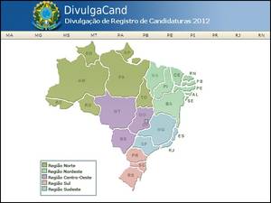Página inicial do site DivulgaCand 2012